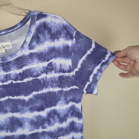 Koolaburrra by Ugg Shirt Womens S Blue Tie‎ Dye Stretch Modal Relaxed Tee - Picture 4 of 11